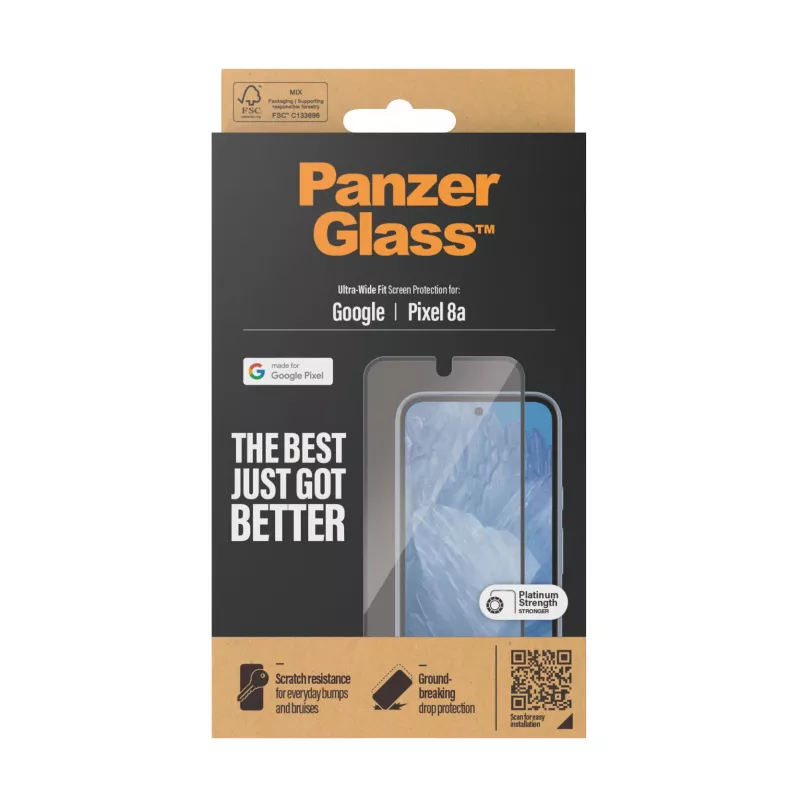 PanzerGlass® beeldschermfolie Google Pixel 8a | Ultra-Wide Fit