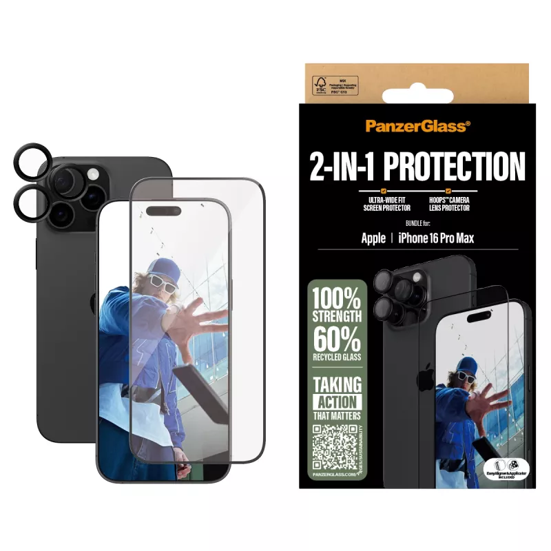 PanzerGlass ® 2-in-1 Bundel iPhone 16 Pro Max