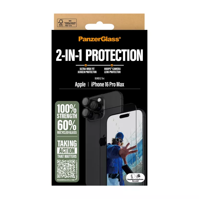 PanzerGlass ® 2-in-1 Bundel iPhone 16 Pro Max