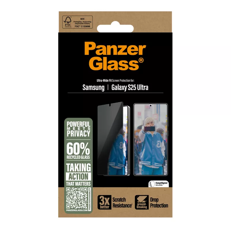 PanzerGlass ® privacyscherm beeldschermbescherming Samsung Galaxy S25 Ultra | Ultra-Wide Fit
