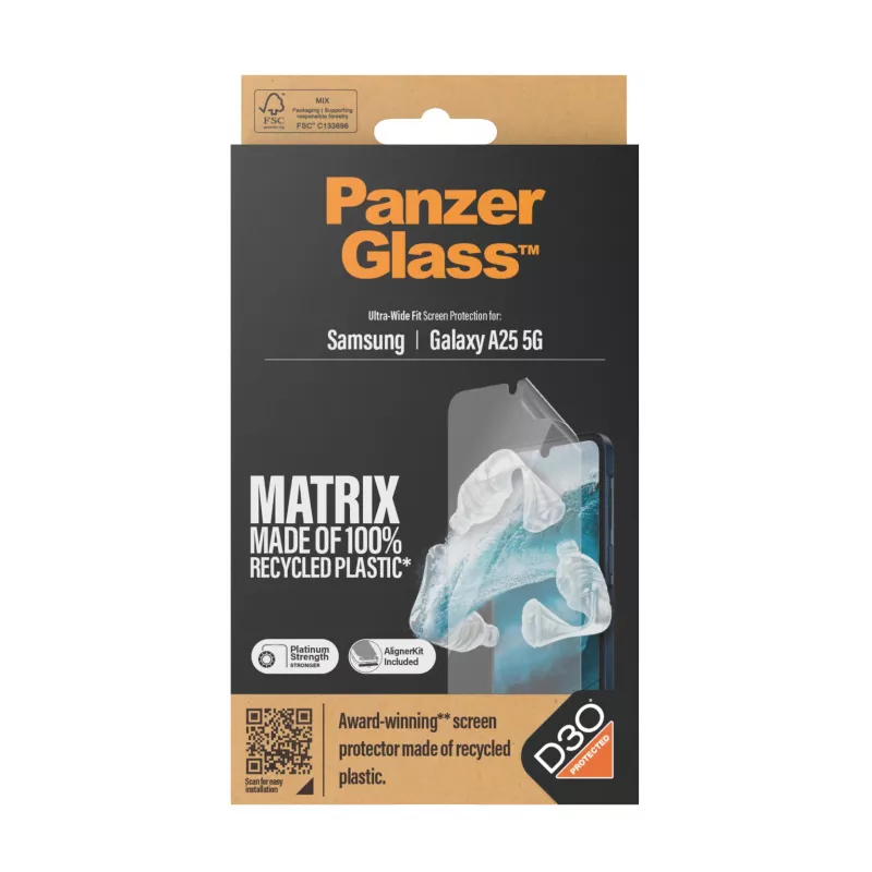 PanzerGlass ® ECO MATRIX beeldschermfolie met D3O® Samsung Galaxy A25 5G | Ultra-Wide Fit met AlignerKit