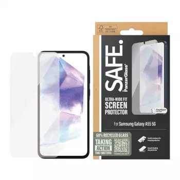 PanzerGlass SAFE. by ® beeldschermbescherming Samsung Galaxy A55 5G | Ultra-Wide Fit met EasyAligner