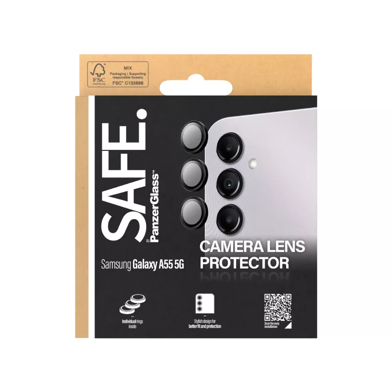 PanzerGlass SAFE. by ® camera-glasbescherming zwart Samsung Galaxy A55 5G