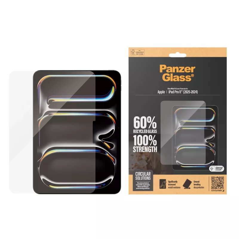 PanzerGlass® beeldschermfolie iPad Pro 11'' (2024-2025) | Ultra-Wide Fit