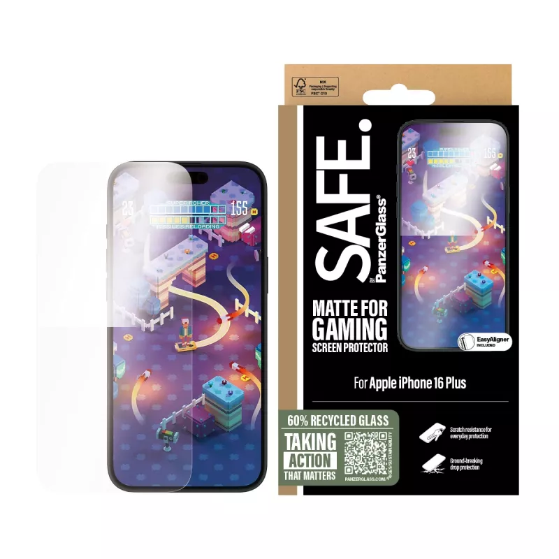 PanzerGlass SAFE. by ® Gaming beeldschermfolie iPhone 16 Plus | 15 Plus | Ultra-Wide Fit