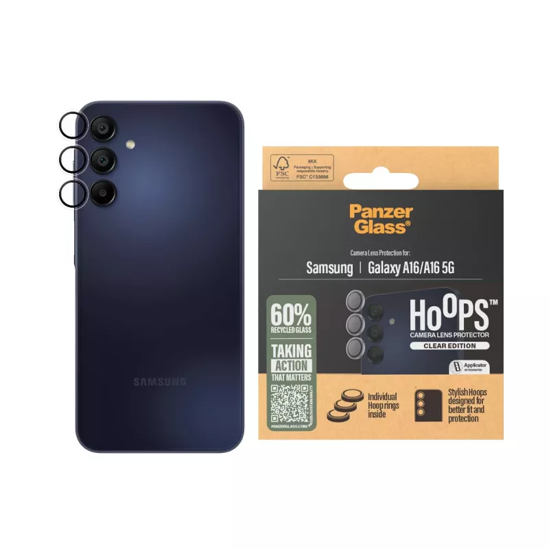 PanzerGlass ® Hoops® camera-lensbescherming transparant Samsung Galaxy A16 | A16 5G