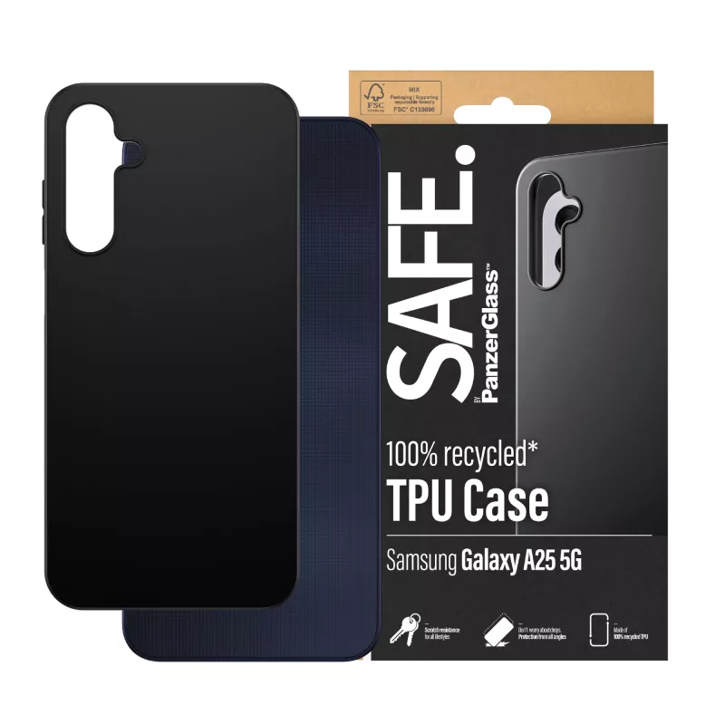 PanzerGlass SAFE. by ® TPU-hoes Samsung Galaxy A25 5G | zwart