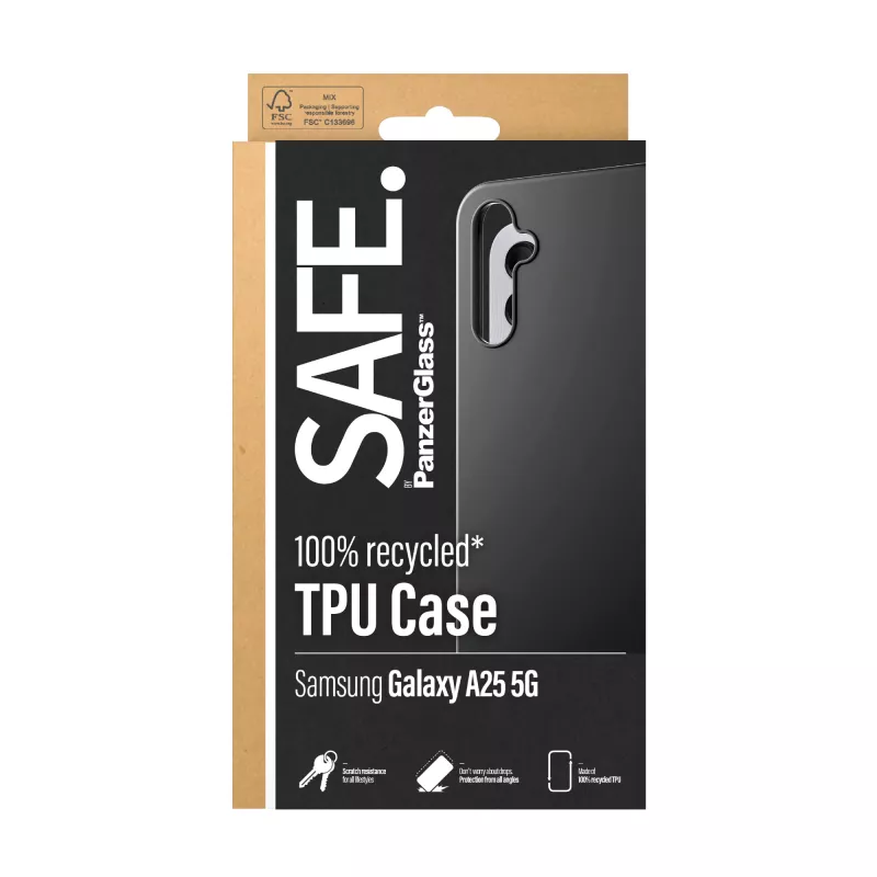 PanzerGlass SAFE. by ® TPU-hoes Samsung Galaxy A25 5G | zwart