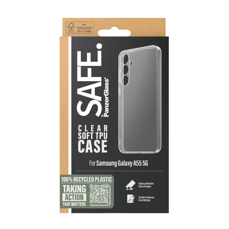 PanzerGlass SAFE. by ® TPU-hoes Samsung Galaxy A55 5G | transparant