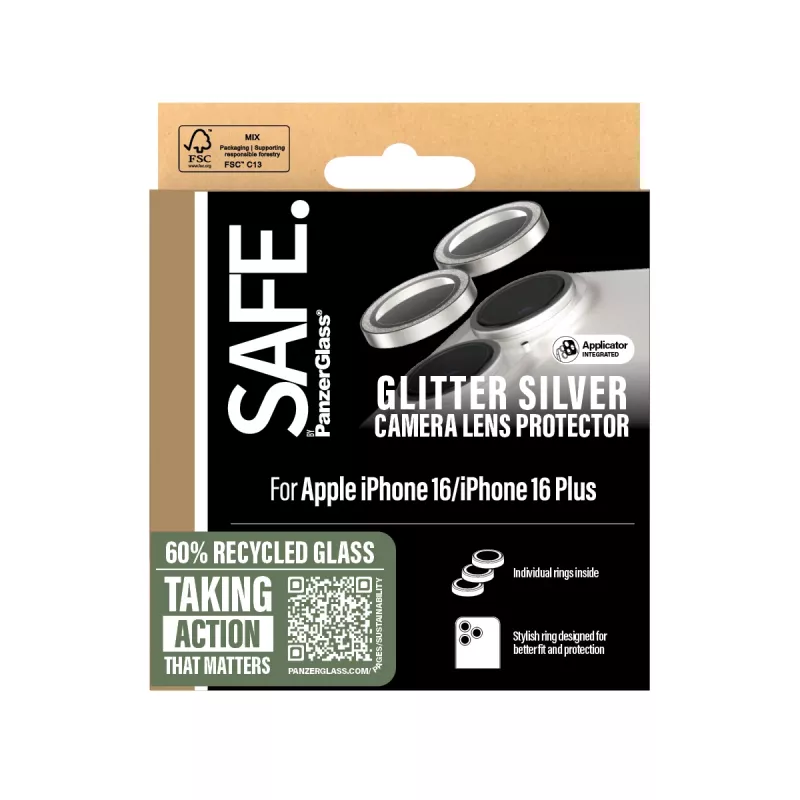 Camera-objectiefbescherming PanzerGlass SAFE. by Glitter Silver iPhone '24 6,1 inch | 6,7 inch