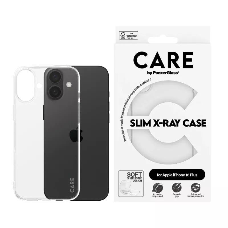 PanzerGlass CARE™ by ® X-Ray hoes iPhone 16 Plus, hoes, Apple, Apple - iPhone 16 Plus, transparant