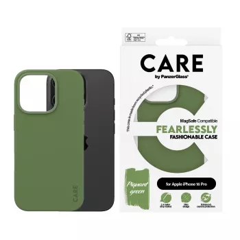 PanzerGlass CARE Fashionable hoesje voor iPhone 16 Pro 6,3 inch, met MagSafe, groen