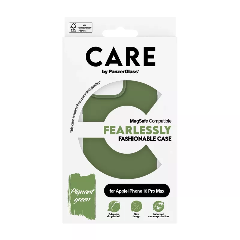PanzerGlass CARE™ by ® Case groen met MagSafe iPhone 16 Pro Max