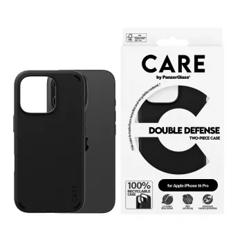 PanzerGlass CARE™ by ® Double Defense Case zwart iPhone 16 Pro