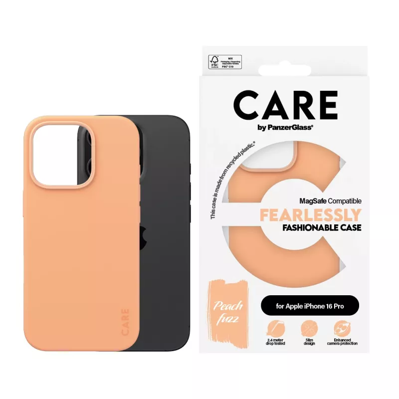 PanzerGlass CARE™ by ® Case Peachy met MagSafe iPhone 16 Pro