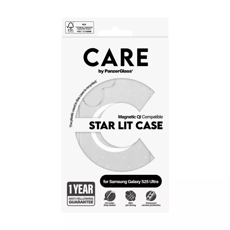 PanzerGlass CARE™ by ® Urban Combat Case Star Lit met wit Qi-compatibel Samsung Galaxy S25 Ultra
