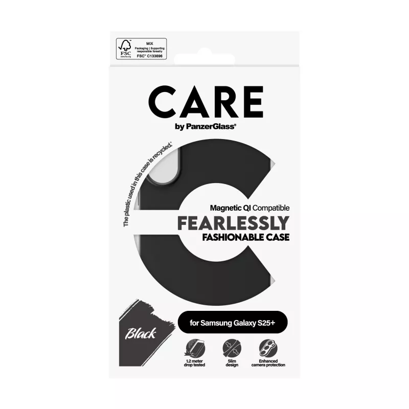 PanzerGlass CARE™ by ® Case zwart met Qi-compatibiliteit Samsung Galaxy S25+