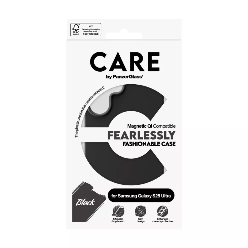 PanzerGlass CARE™ by ® Case zwart met Qi-compatibel Samsung Galaxy S25 Ultra
