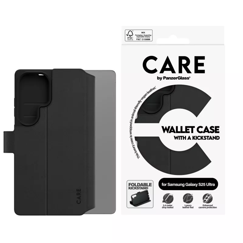 Wallet Case PanzerGlass Samsung Galaxy S25 Ultra transparant met standaard
