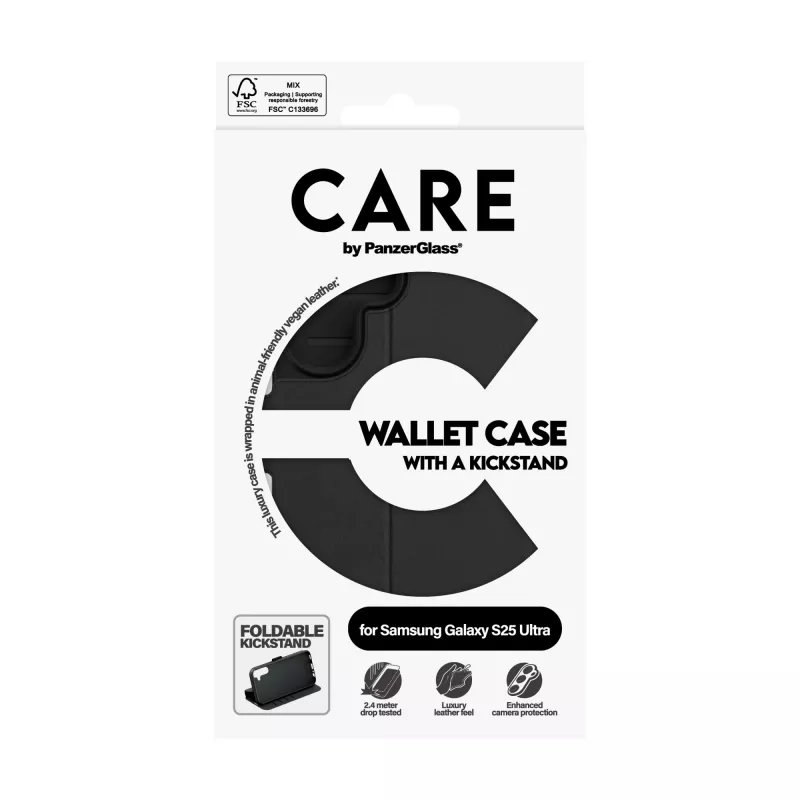 Wallet Case PanzerGlass Samsung Galaxy S25 Ultra transparant met standaard