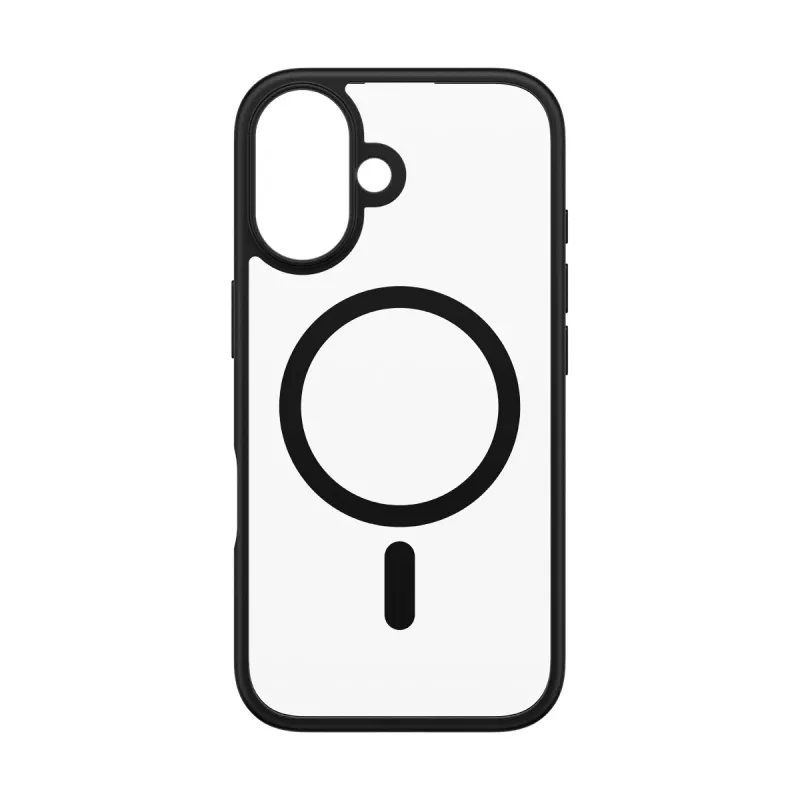 PanzerGlass ® HardCase transparant met zwart MagSafe-frame voor iPhone 16