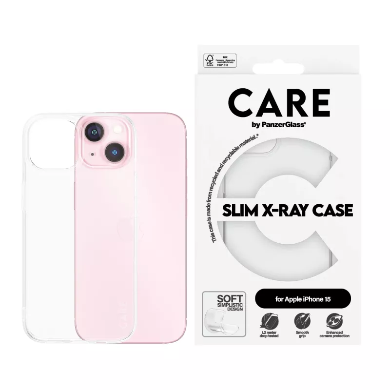Cover PanzerGlass CARE by ® modieuze hoes transparant X-Ray Soft Basic iPhone 15