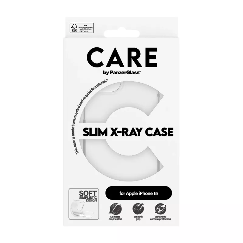 Cover PanzerGlass CARE by ® modieuze hoes transparant X-Ray Soft Basic iPhone 15