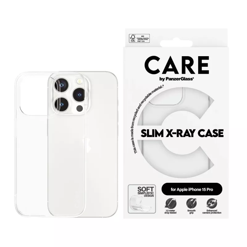 PanzerGlass CARE™ by ® X-Ray hoesje iPhone 15 Pro, cover, Apple, Apple - iPhone 15 Pro, transparant