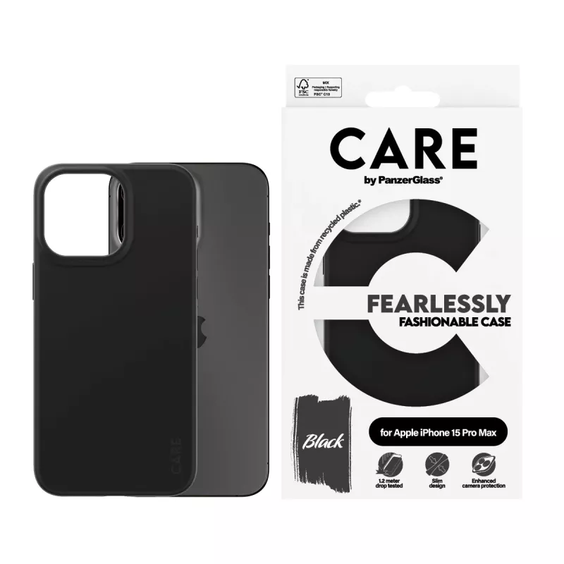 Cover PanzerGlass CARE by modische hoes zwart iPhone 15 Pro Max