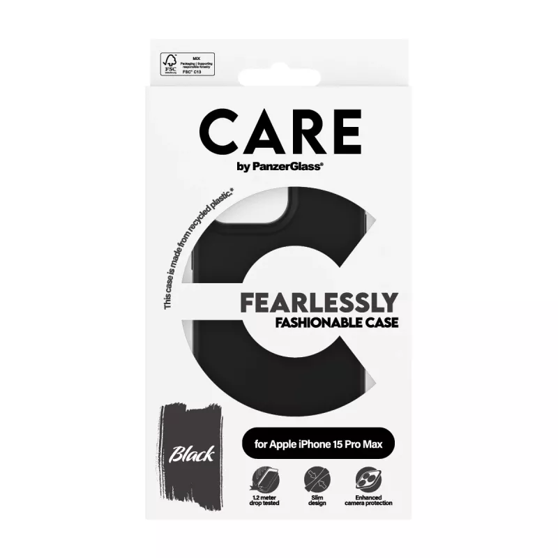 Cover PanzerGlass CARE by modische hoes zwart iPhone 15 Pro Max