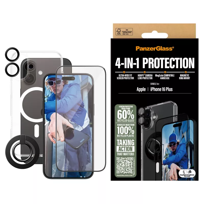 PanzerGlass ® 4-in-1 beschermpakket iPhone 16 Plus