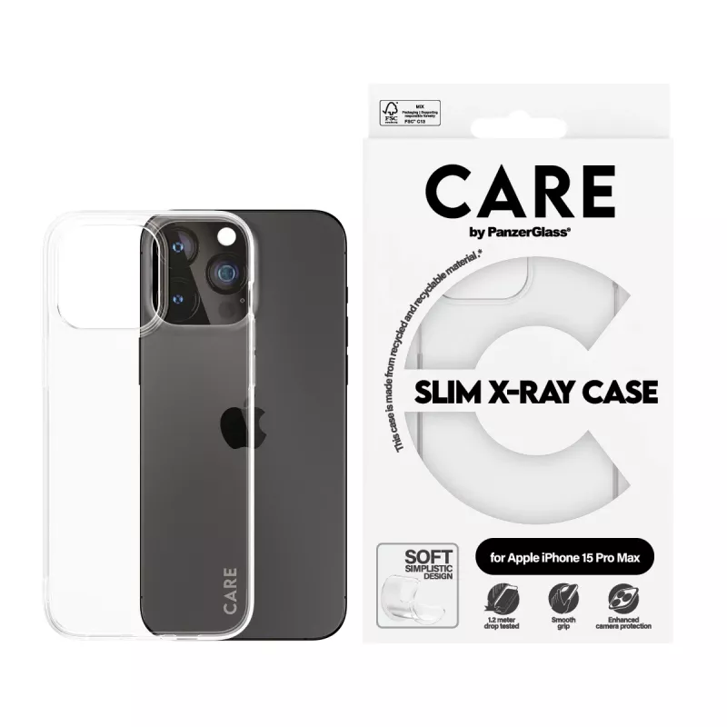 PanzerGlass CARE™ by ® X-Ray hoesje iPhone 15 Pro Max, cover, Apple, Apple - iPhone 15 Pro Max, transparant
