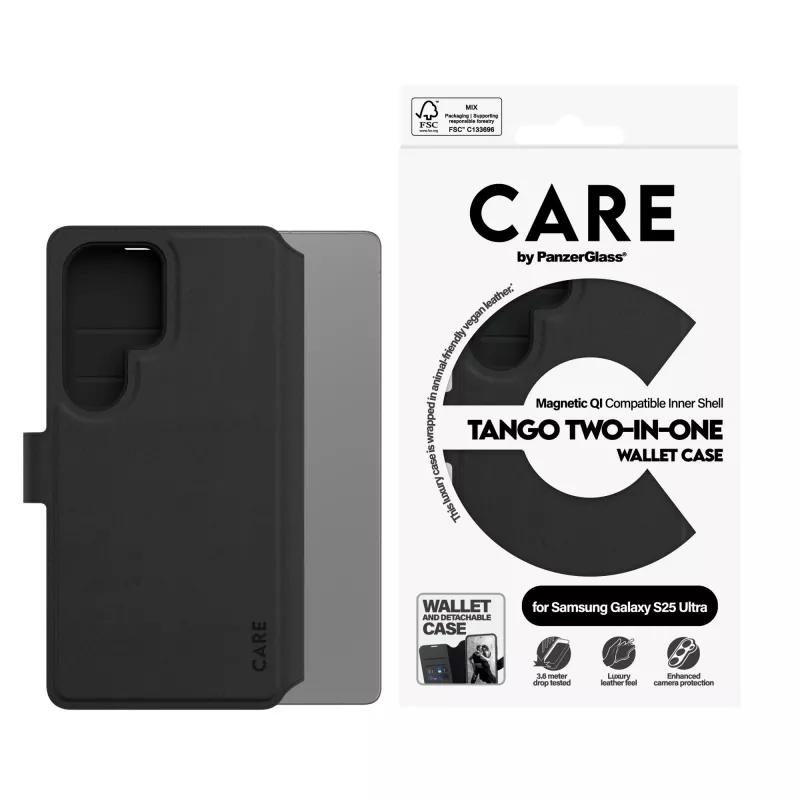 PanzerGlass CARE™ by ® Tango 2-in-1 Wallet Case met Qi-compatibiliteit voor Samsung Galaxy S25 Ultra