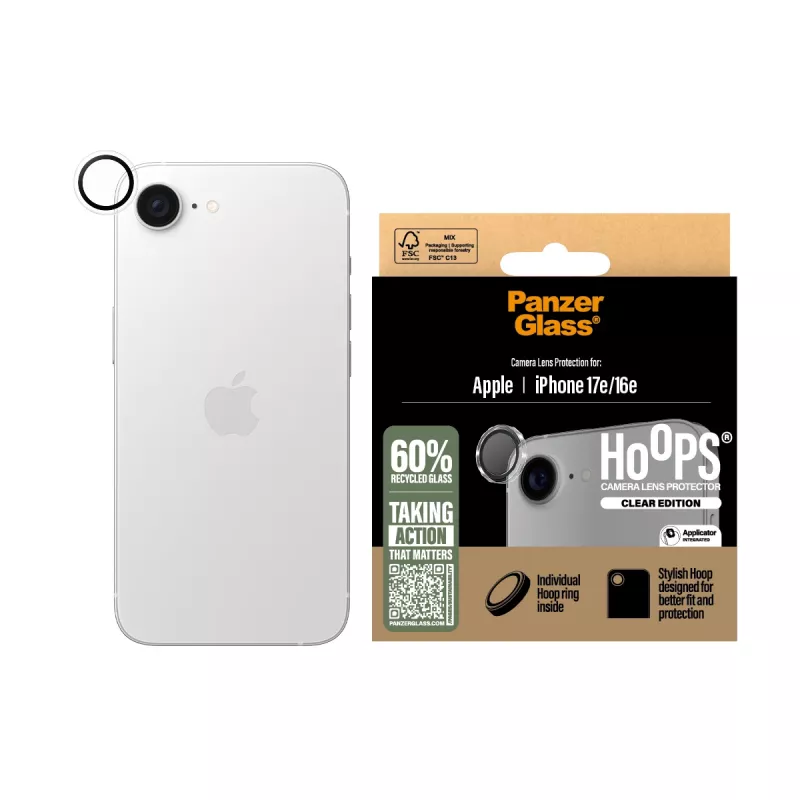 PanzerGlass ® Hoops® Cameralensbescherming Transparant iPhone 17e | 16e