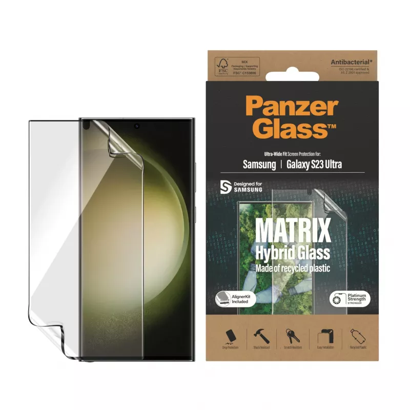 PanzerGlass ® ECO MATRIX Displayscherm Samsung Galaxy S23 Ultra | Ultra-Wide Fit met AlignerKit