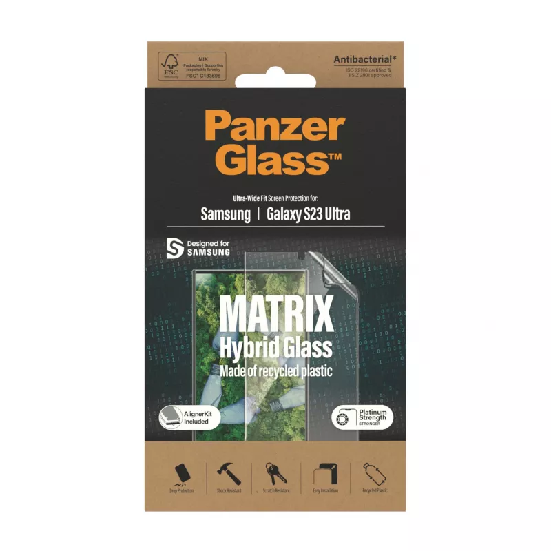 PanzerGlass ® ECO MATRIX Displayscherm Samsung Galaxy S23 Ultra | Ultra-Wide Fit met AlignerKit
