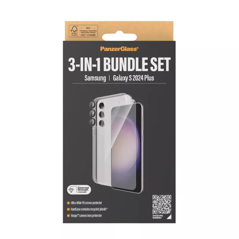 PanzerGlass ® 3-in-1-Bundel Samsung Galaxy S24+ | Ultra-Wide Fit met EasyAligner