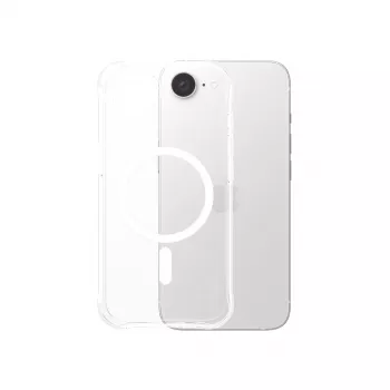 PanzerGlass CARE Fashionable Samba hoesje voor iPhone 16e, compatibel met MagSafe en Qi, TPU, transparant met wit