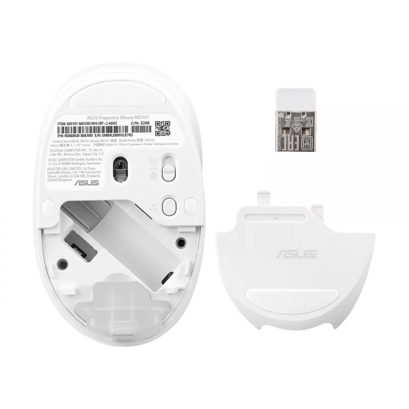 ASUS Fragrance MD101 muis home ambidexter RF draadloos + Bluetooth optisch 2400 DPI