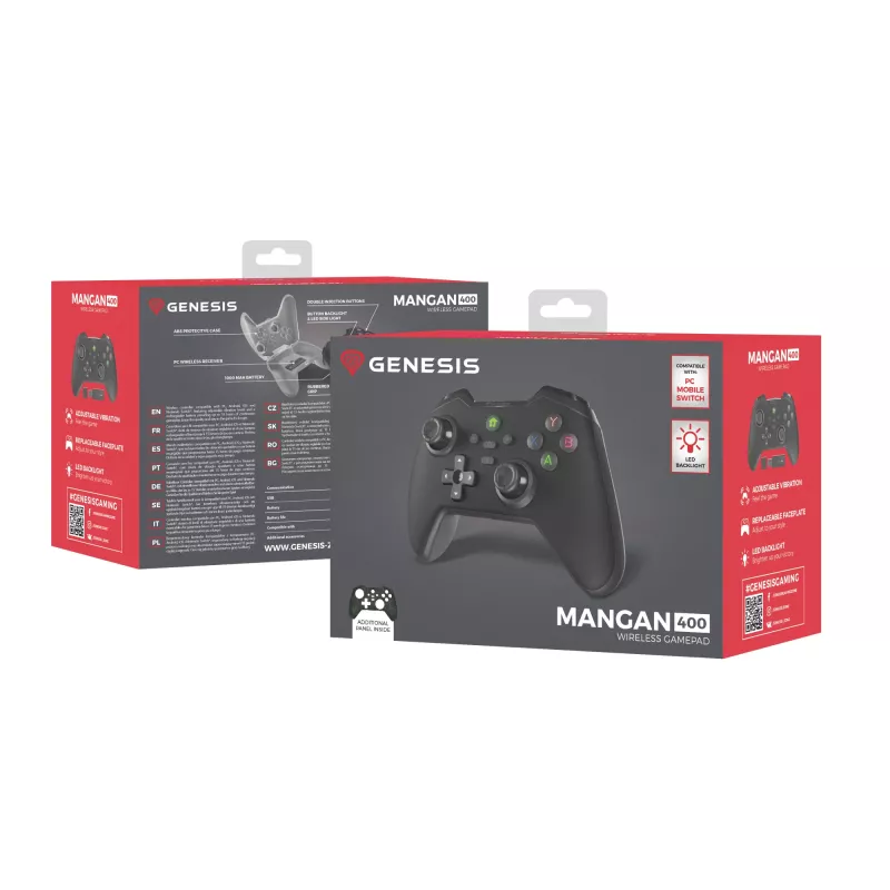 GENESIS Mangan 400 zwart Bluetooth gamepad analoog / digitaal Android, MAC, Nintendo Switch, PC, iOS