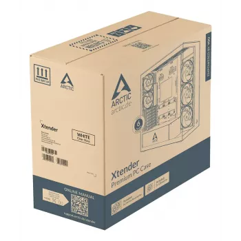 ARCTIC Xtender VG (wit) premium E-ATX pc-behuizing met verticale GPU-montage