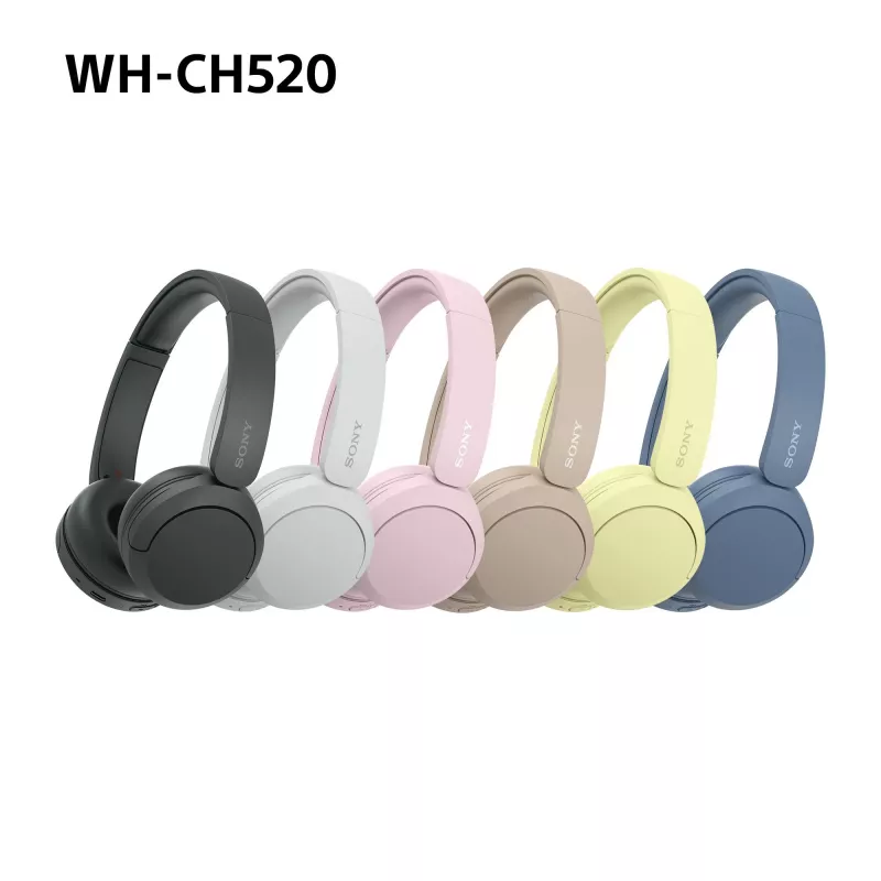 Sony WHCH520Y.CE7, draadloos, bellen/muziek, 20 - 20000 Hz, 147 g, headset, geel