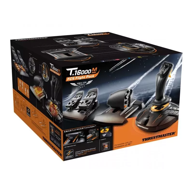 Thrustmaster T-16000M FCS Flight Pack zwart USB-joystick analoog / digitaal MAC, PC