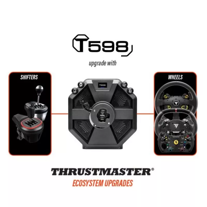 Thrustmaster T598 zwart, rood USB stuur + pedalen analoog / digitaal PC, PlayStation 4, PlayStation 5
