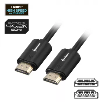 SHARKOON High Speed HDMI-kabel - Ultra HD 4K M/M 2m