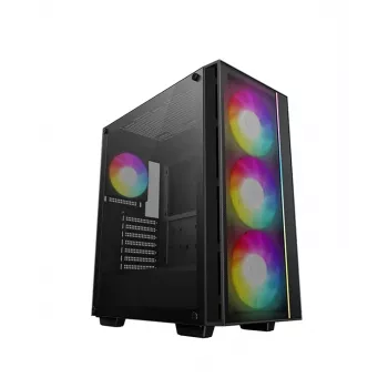 PC-behuizing DeepCool MATREXX 55 MESH V4 C midi tower zwart — ATX, gehard glas, front-mesh, USB-C