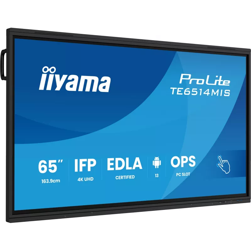iiyama PROLITE TE6514MIS-B2AG kiosk-design 165,1 cm (65 inch) LCD Wi-Fi 435 cd/m² 4K Ultra HD zwart touchscreen geïntegreerde processor Android 24/7