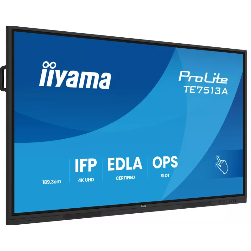 iiyama TE7513A-B1AG signage display interactief flatpanel 190,5 cm (75 inch) Wi-Fi 500 cd/m² 4K Ultra HD zwart touchscreen geïntegreerde processor Android 18/7