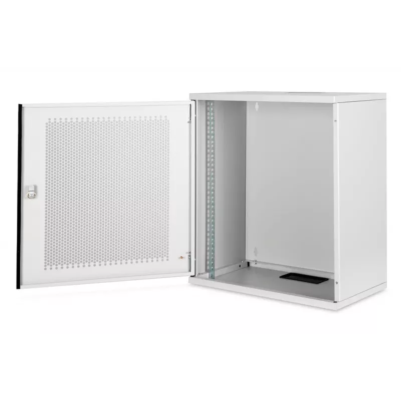 DIGITUS 12U wandmontagekast, SOHO, ongemonteerd 595x540x400 mm, geperforeerde voordeur, grijs