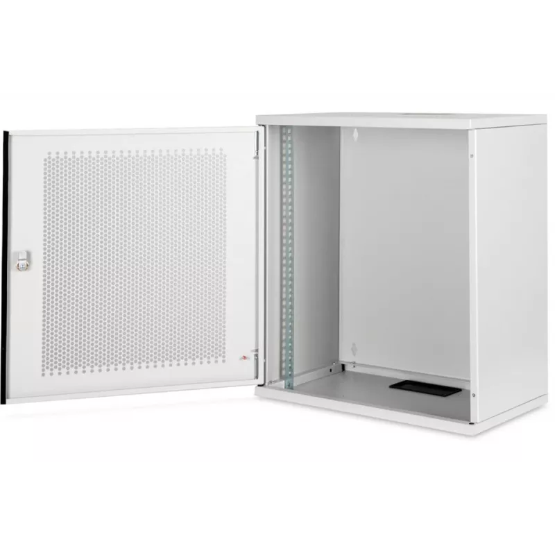 DIGITUS 12U wandmontagekast, SOHO, ongemonteerd 595x540x400 mm, geperforeerde voordeur, grijs